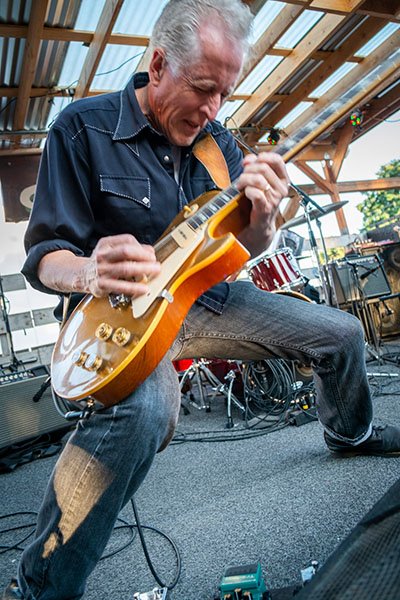 Musician performing during jam session